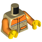 LEGO Minifig Trup Jacket s Orange Sleeves Trup (973 / 76382)