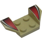 LEGO Blatník Deska 2 x 2 s Flared Kolo Arches s Bílá a Červená Pruhy (41854 / 45309)