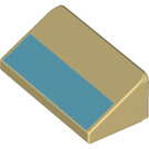 LEGO Sklon 1 x 2 (31°) s Modrá Rectangle (73796 / 85984)