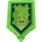 LEGO Transparent Bright Green Dlaždice 2 x 3 Pentagonal s Bowmaster Power Štít (22385)