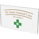 LEGO Sklo for Okno 1 x 4 x 6 s Dr.Jones Animal Care No snakes! (6202 / 45348)