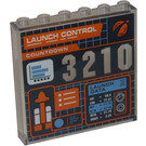LEGO Panel 1 x 6 x 5 s 'LAUNCH CONTROL', '3210', Raketa Samolepka (59349)