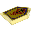LEGO Dlaždice 2 x 3 Pentagonal s Plamen Wreck Štít (22385 / 24621)