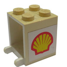 LEGO Kontejner 2 x 2 x 2 s Shell logo Samolepka s pevnými cvočky (4345)