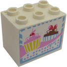 LEGO Cupboard 2 x 3 x 2 with 2 cupcakes Sticker se zapuštěnými svorníky (92410)