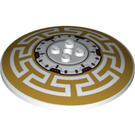 LEGO Dish 8 x 8 Inverted with Gold Geometric Pattern (12824)