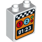 LEGO Duplo Kostka 1 x 2 x 2 s '01.23' se spodní trubkou (15847 / 33506)