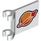 LEGO Vlajka 2 x 2 s oranžový a Red Classic Prostor logo bez Flared Edge (2335 / 69606)