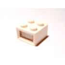 LEGO Light Brick 2 x 2, 12V with 3 plug holes (Žebrovaná průhledná čočka difuzoru)