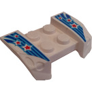 LEGO Blatník Deska 2 x 4 s Overhanging Headlights s Modrá Pruhy a Red Stars Samolepka (44674)