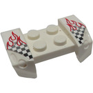 LEGO Blatník Deska 2 x 4 s Overhanging Headlights s Checkered Plamen Samolepka (44674)