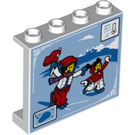 LEGO Panel 1 x 4 x 3 with Skating Couple Display s bočními podpěrami, dutými čepy (35323 / 83860)