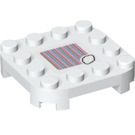 LEGO Deska 4 x 4 x 0.7 s Zaoblené rohy a Empty Middle s Cloud Scanner Code (66792 / 69465)