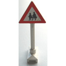 LEGO Road Sign Triangle s Pedestrian Crossing 2 People Vzor (649)