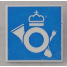 LEGO Roadsign Clip-na 2 x 2 Náměstí s Deutsche Post Symbol s Open 'U' Clip (15210)
