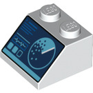 LEGO Sklon 2 x 2 (45°) s Modrá Control Panel s Buttons a Radar Screen (3039 / 69043)