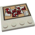 LEGO Dlaždice 4 x 4 s Study na Okraj s Cake List a Spider-Man Photos Samolepka (6179)