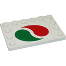 LEGO Dlaždice 4 x 6 s Study na 3 Edges s Octan logo Samolepka (6180)