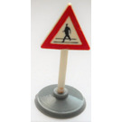 LEGO Trojúhelníkový Road Sign s man crossing road Vzor se základnou typu 1