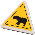LEGO Trojúhelníkový Sign s Bear Warning Samolepka s děleným klipem (30259)