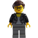 LEGO Žena v Black Leather Bunda Minifigurka