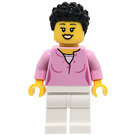 LEGO Žena v Bright Růžová Košile s Černá Vlasy Minifigurka