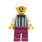 LEGO Žena v Dark Turquoise Striped Košile Minifigurka