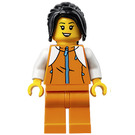 LEGO Woman v Orange Zipper Jacket s White Paže Minifigurka