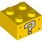 LEGO Kostka 2 x 2 s Bílá Question Mark na 2 Strany (3003 / 69087)