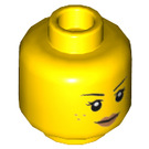 LEGO Dual Sided Female Hlava s Freckles a Serious Expression / Široký Open Smile (Zapuštěný masivní čep) (3626 / 68335)