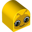 LEGO Duplo Kostka 2 x 2 x 2 s Zakřivená Rohí část s Insect Tvář Oči Open Awake / ZAVŘENO Asleep (3664 / 25186)