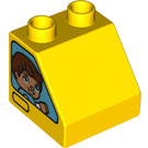 LEGO Duplo Sklon 2 x 2 x 1.5 (45°) s Okno s Boy / Girl Faces (6474 / 25300)