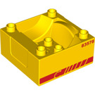LEGO Duplo Vlak Compartment 4 x 4 x 1.5 s Sedadlo s Red Vlak logo, Pruhy a 83578 (13220 / 14076)