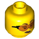 LEGO Gracie Goodhart Hlava s oranžový Goggles (Zapuštěný masivní čep) (3626 / 73665)