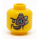 LEGO Hlava s Mechanické Eyepatch a Fu Manchu Moustache (Zapuštěný masivní čep) (3626)