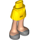 LEGO Boky s Basic Zakřivený Skirt s stříbrný Shoes (Tlustý Závěs) s tlustým pantem (35634)
