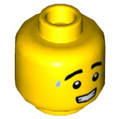 LEGO Male Hlava s Tři Sweat Drops, Tlustý Eyebrows a Clenched Úsměv (Zapuštěný masivní čep) (3626 / 98261)