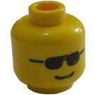 LEGO Minifig Hlava s Klasická Úsměv a Sunglasses (Safety Stud) (3626)
