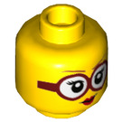LEGO Shirley Keeper Prostý Hlava s Dark Red Glasses (Zapuštěný masivní čep) (3626 / 73965)