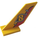 LEGO Kyvadlová doprava ocasní plocha 2 x 6 x 4 s Yellow 'S' a Red Rudder na Both Sides Samolepka (6239)