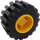LEGO Wheel Rim Wide Ø11 x 12 with Notched Hole with Tire 21mm D. x 12mm - Offset Tread Small Wide with Bevelled Tread Edge (6014)
