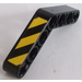 LEGO nosník Ohnutý 53 stupně, 4 a 4 dírami s Black a Yellow Pruhy (Levá) Samolepka (32348)