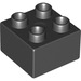 LEGO Black Duplo Kostka 2 x 2 (3437 / 89461)