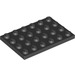 LEGO Black Deska 4 x 6 (3032)