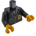 LEGO Black Policie Minifigure Trup s Buttoned-Nahoru Jacket s Sheriff's Badge (76382 / 88585)