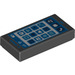 LEGO Black Dlaždice 1 x 2 s Black Smartphone s Groove (3069 / 73893)