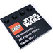 LEGO Black Dlaždice 4 x 4 s Study na Okraj s Star Wars TIE Fighter Dekorace (6179 / 73140)