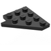 LEGO Black Klín Deska 4 x 4 Křídlo Pravá (3935)