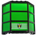 LEGO Okno Bay 3 x 8 x 6 s Průhledný Green Sklo s Policie Badge Samolepka (30185)