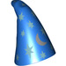 LEGO Blue Kužel Čepice s stříbrný Stars a Golden Moon Vzor (18059 / 27493)
